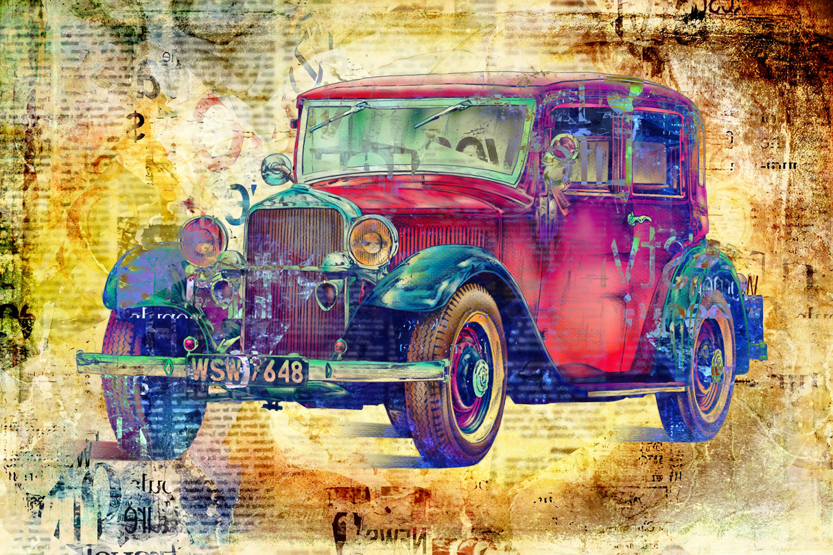 Vintage car 4 Poster och Canvastavla