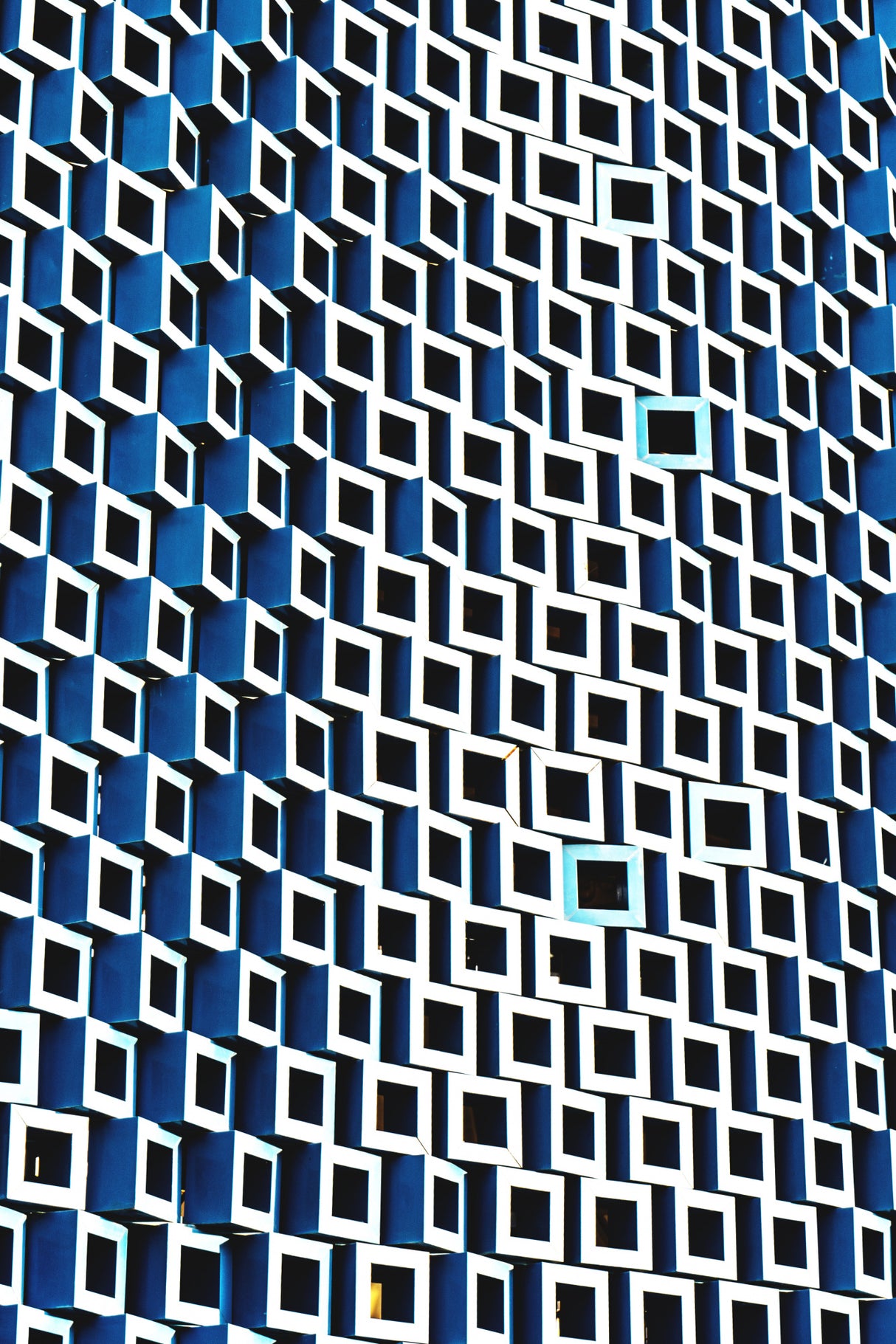 BLUE squares Poster och Canvastavla