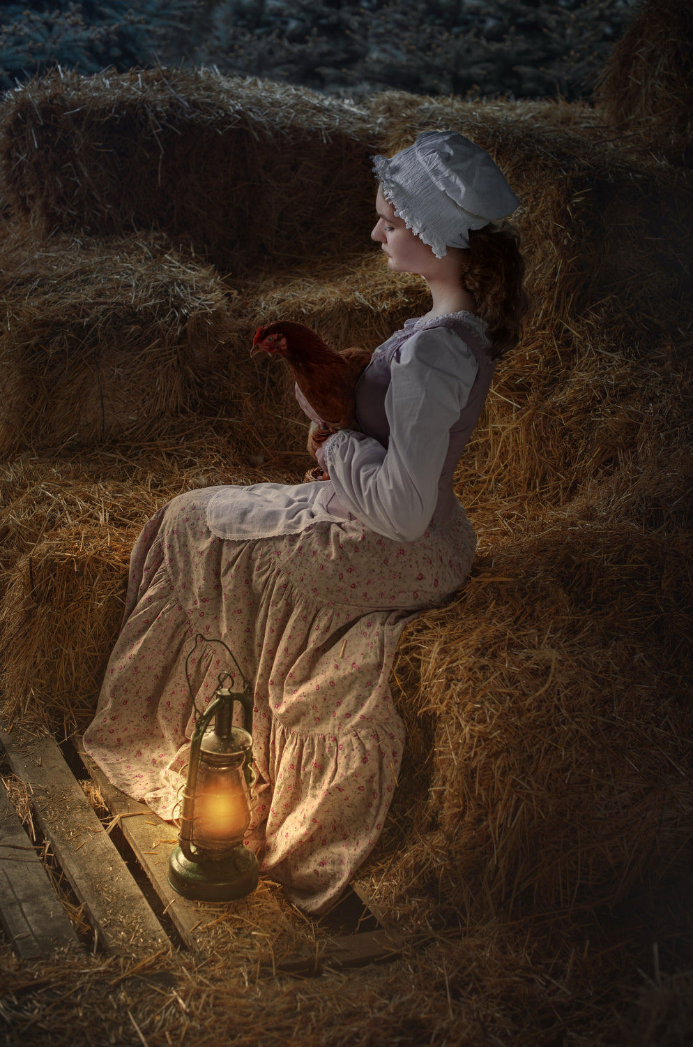 Evening in the village Poster och Canvastavla