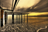 old pier and beautiful sunset Poster och Canvastavla