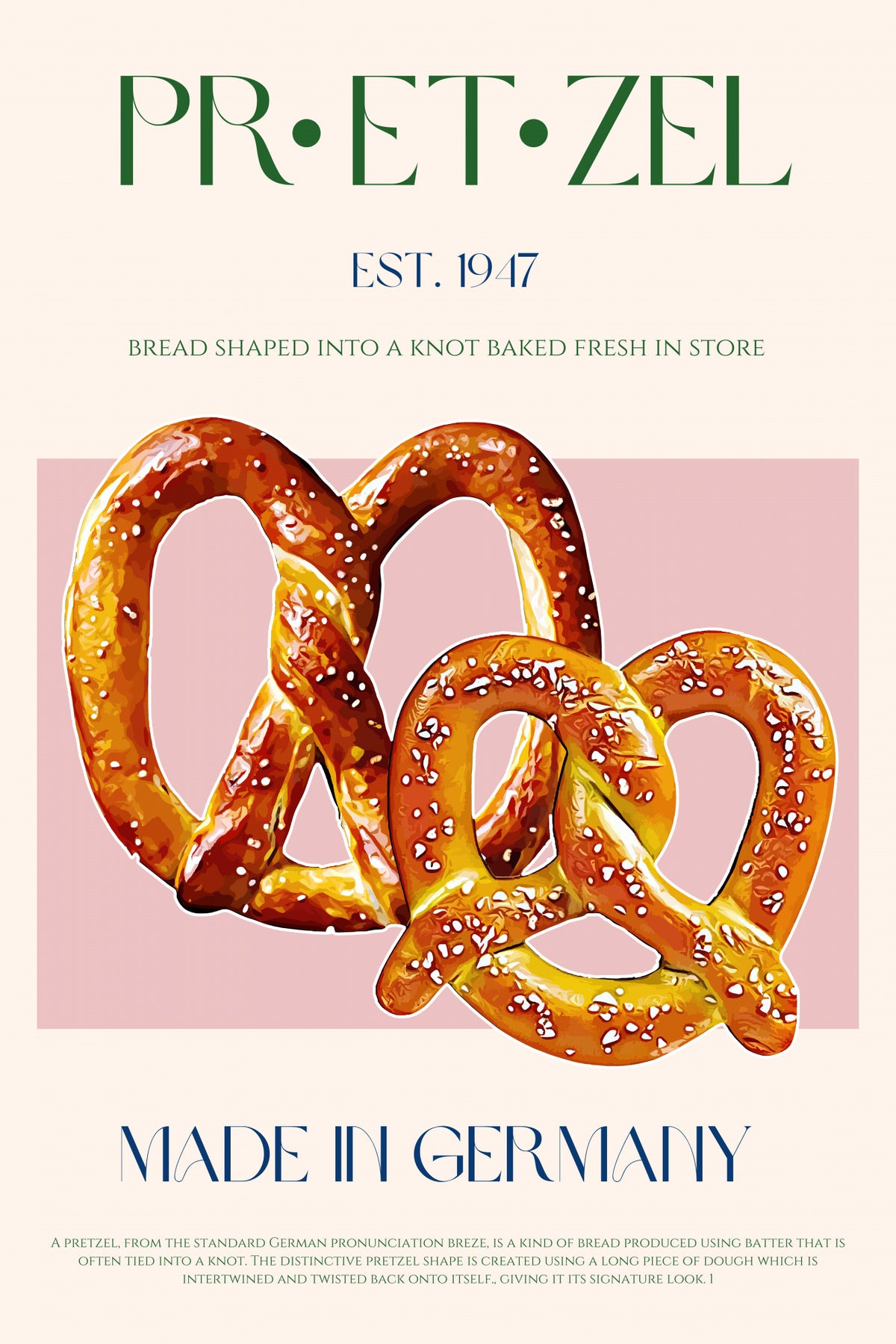 Pretzel Print Poster och Canvastavla