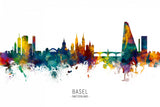 Basel Switzerland Skyline Poster och Canvastavla