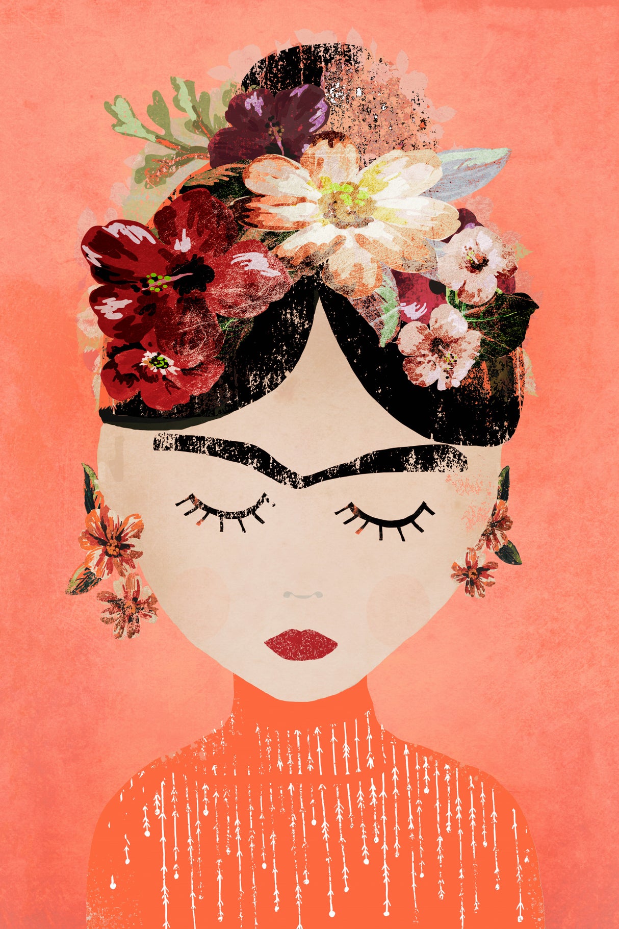 Frida (Peach) Poster och Canvastavla