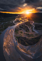 The river bay under the sunset Poster och Canvastavla
