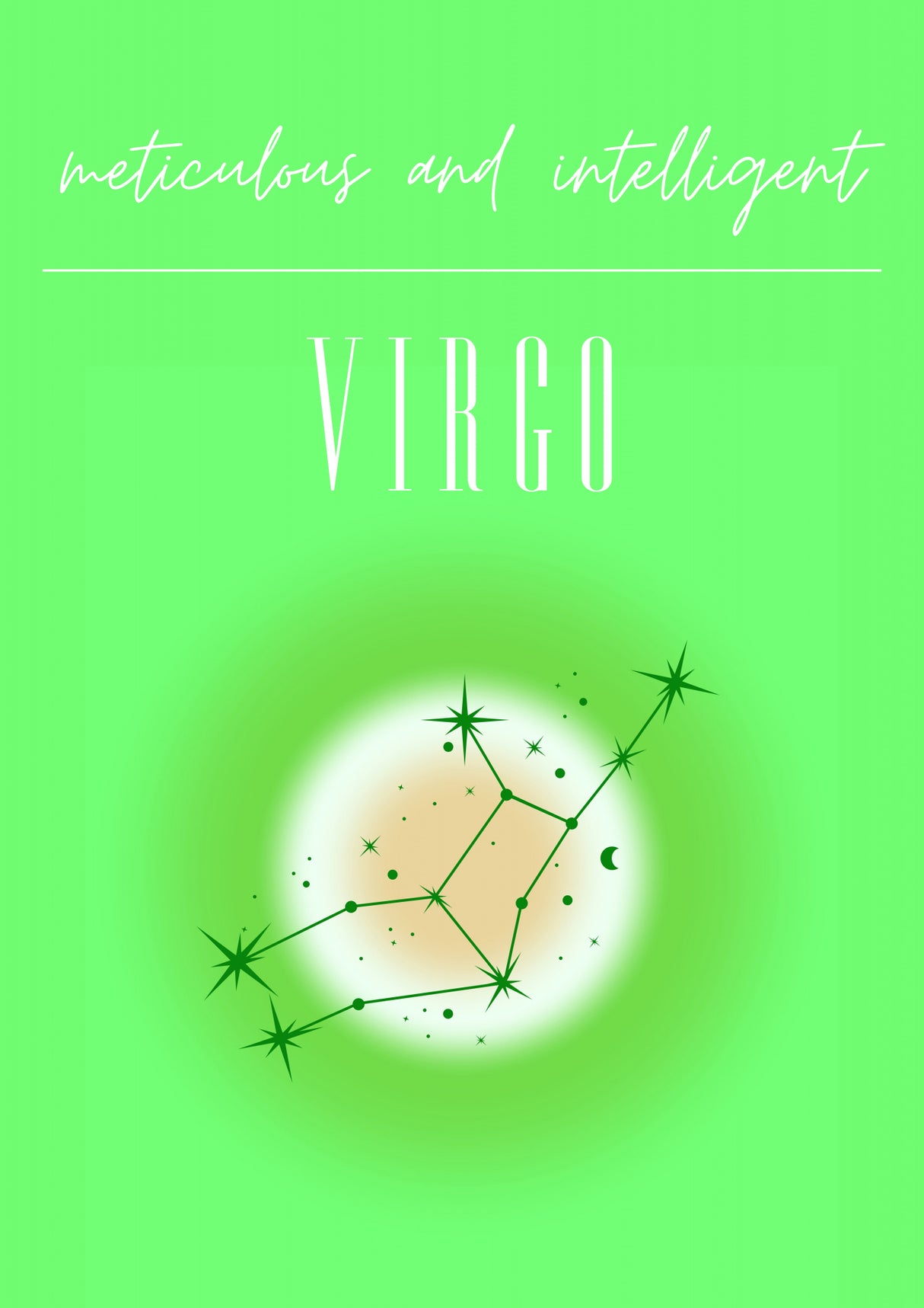 Virgo Zodiac Print Art Poster och Canvastavla