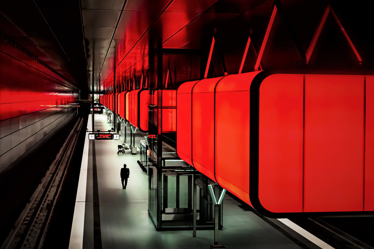U- Bahn Rot Poster och Canvastavla