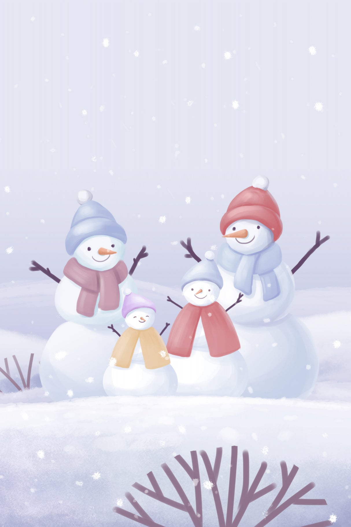 Snowman Family Poster och Canvastavla