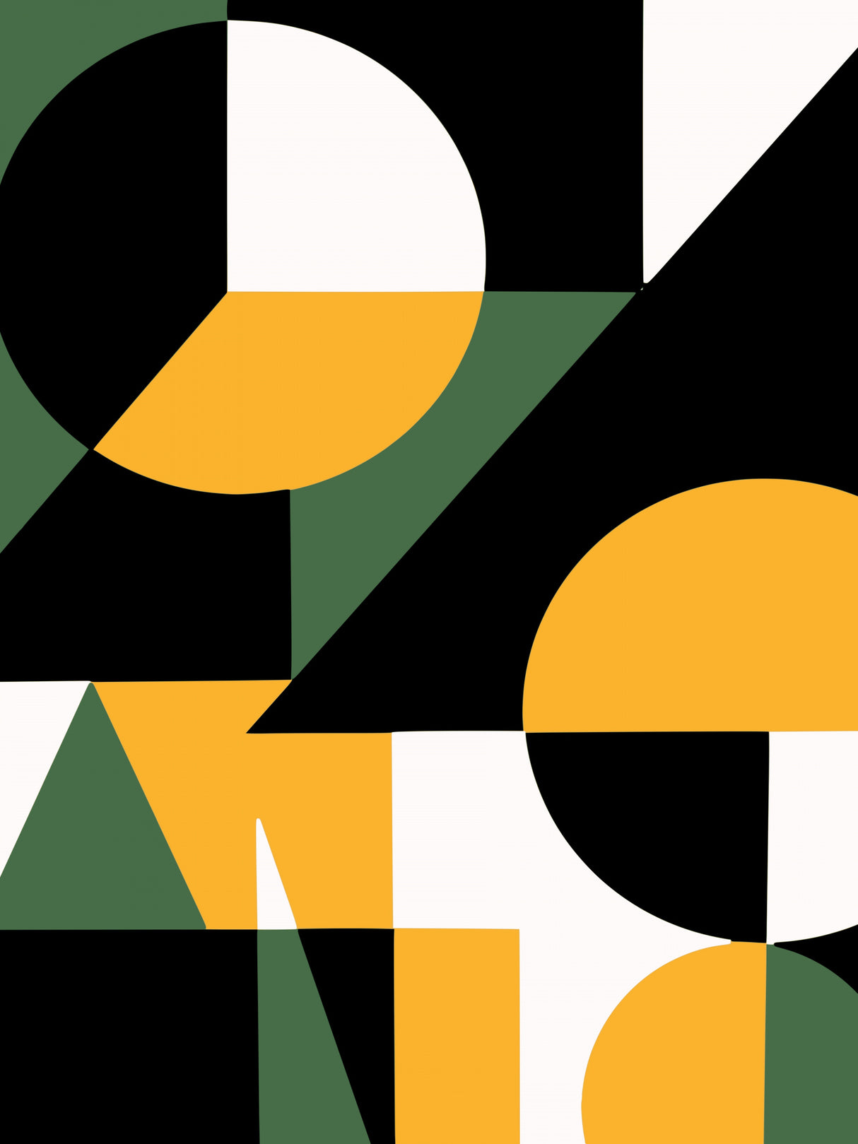 Geometrical Yellow Green and Black Poster och Canvastavla
