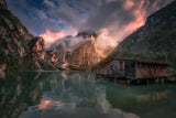 Lago di Braies, Dolomites Poster och Canvastavla