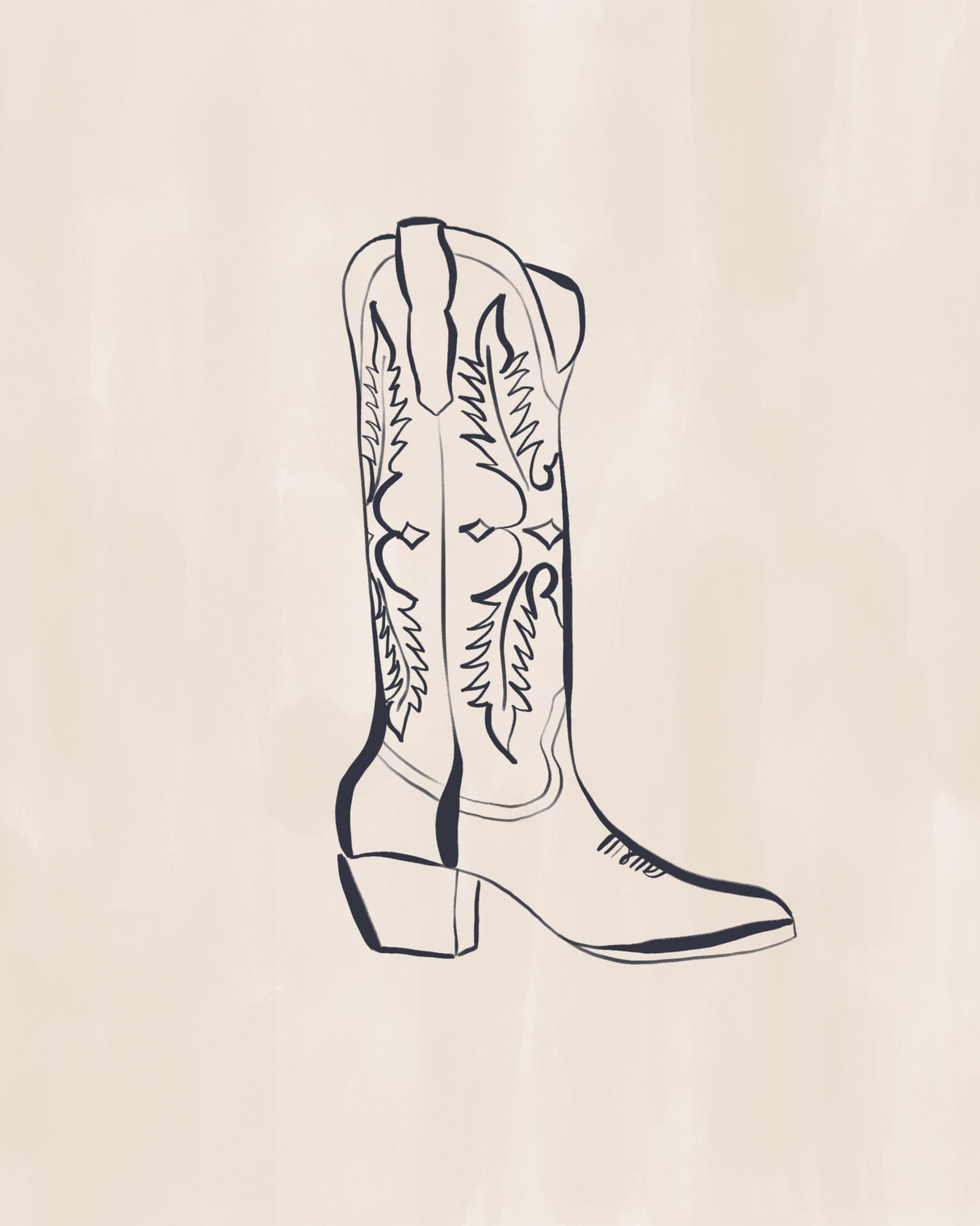 Cowboy Boots By Ivy Green Illustrations Poster och Canvastavla