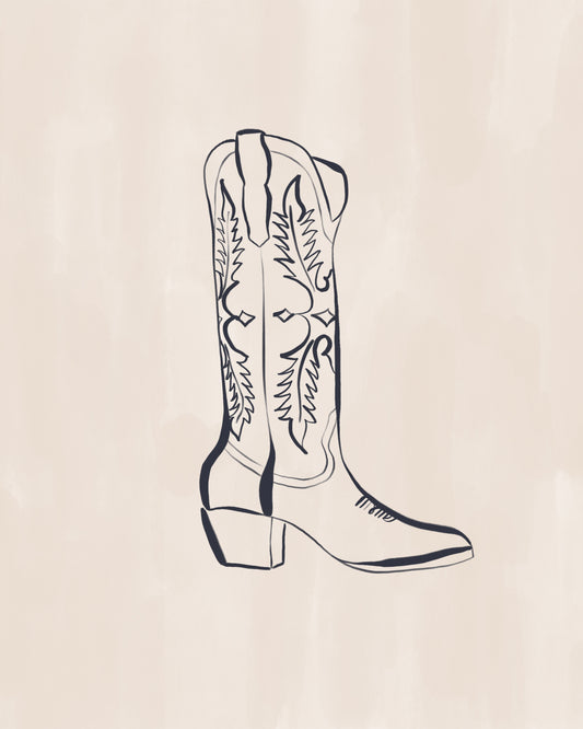 Cowboy Boots By Ivy Green Illustrations Poster och Canvastavla