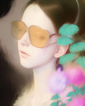 Young Girl in Glasses Poster och Canvastavla