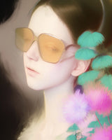 Young Girl in Glasses Poster och Canvastavla