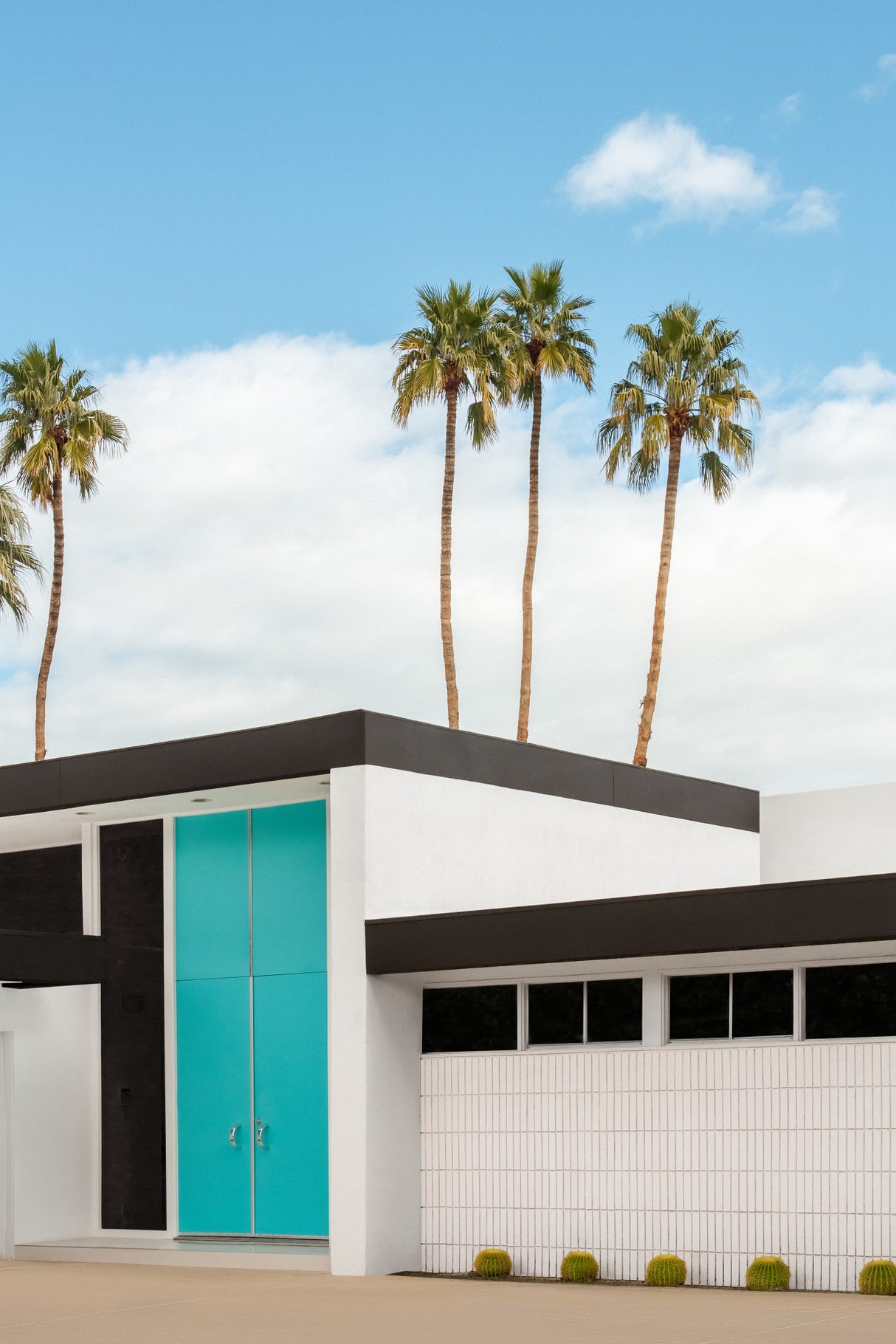 Turquoise Blue Doors on a Modern Home Poster och Canvastavla