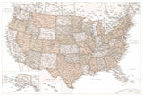 Highly detailed map of the United States, Louie Poster och Canvastavla