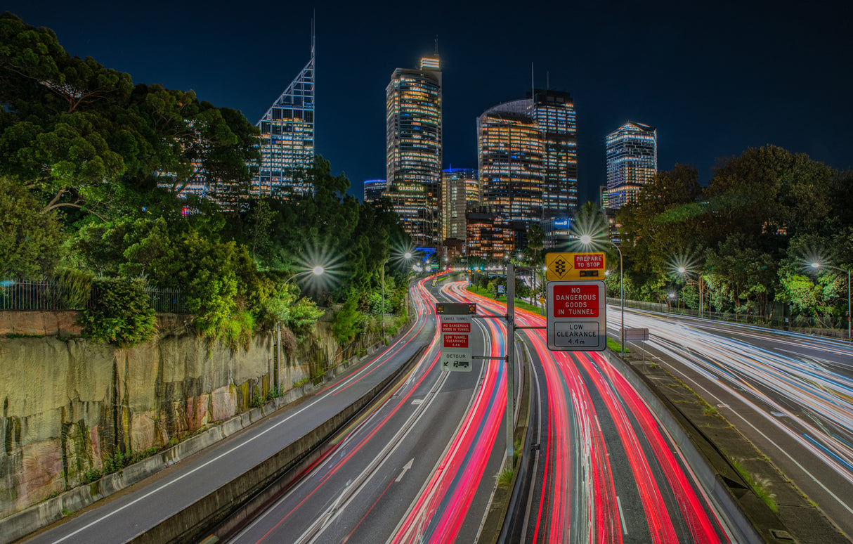 Light Trails Poster och Canvastavla