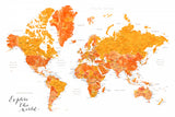 Explore world map with cities, Carlotta Poster och Canvastavla