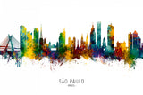 São Paulo Skyline Brazil Poster och Canvastavla