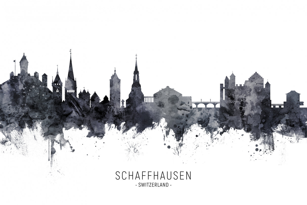 Schaffhausen Switzerland Skyline Poster och Canvastavla