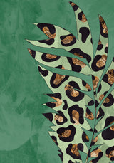 Green leopard print palm leaf Poster och Canvastavla
