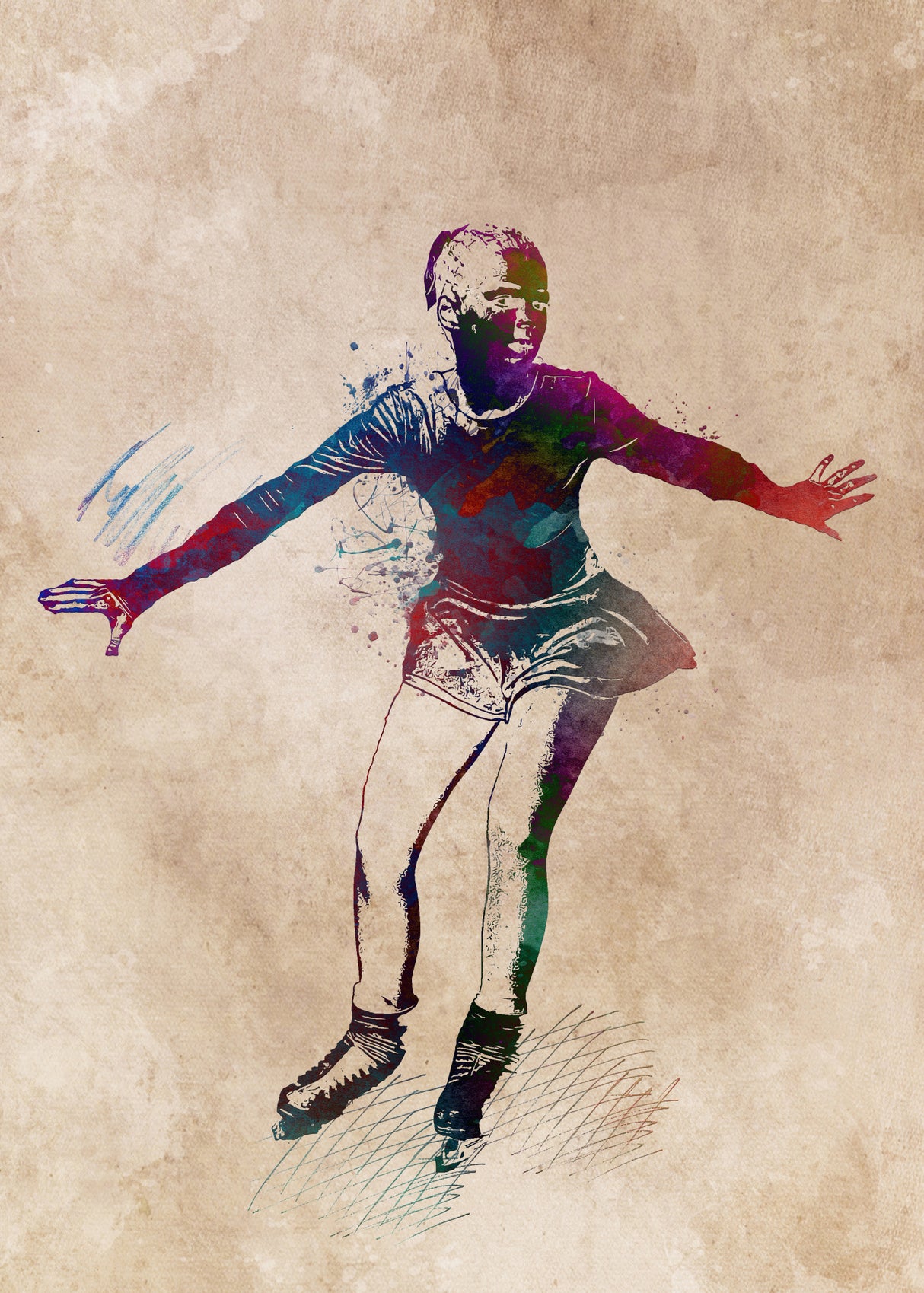 Figure skating sport art Poster och Canvastavla