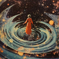 Swirling Through Space Collage Art Poster och Canvastavla