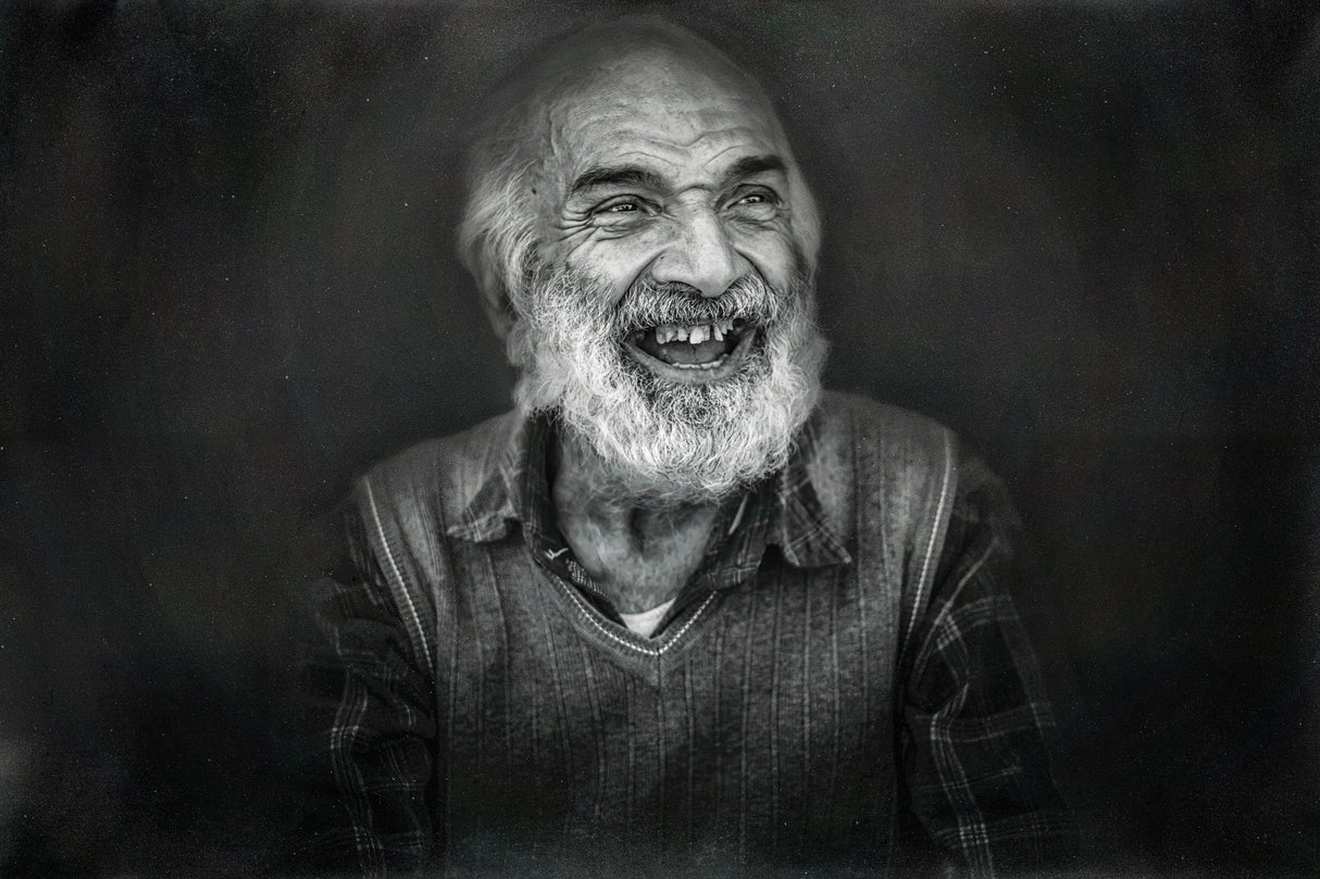 Old Man's Smiling Poster och Canvastavla