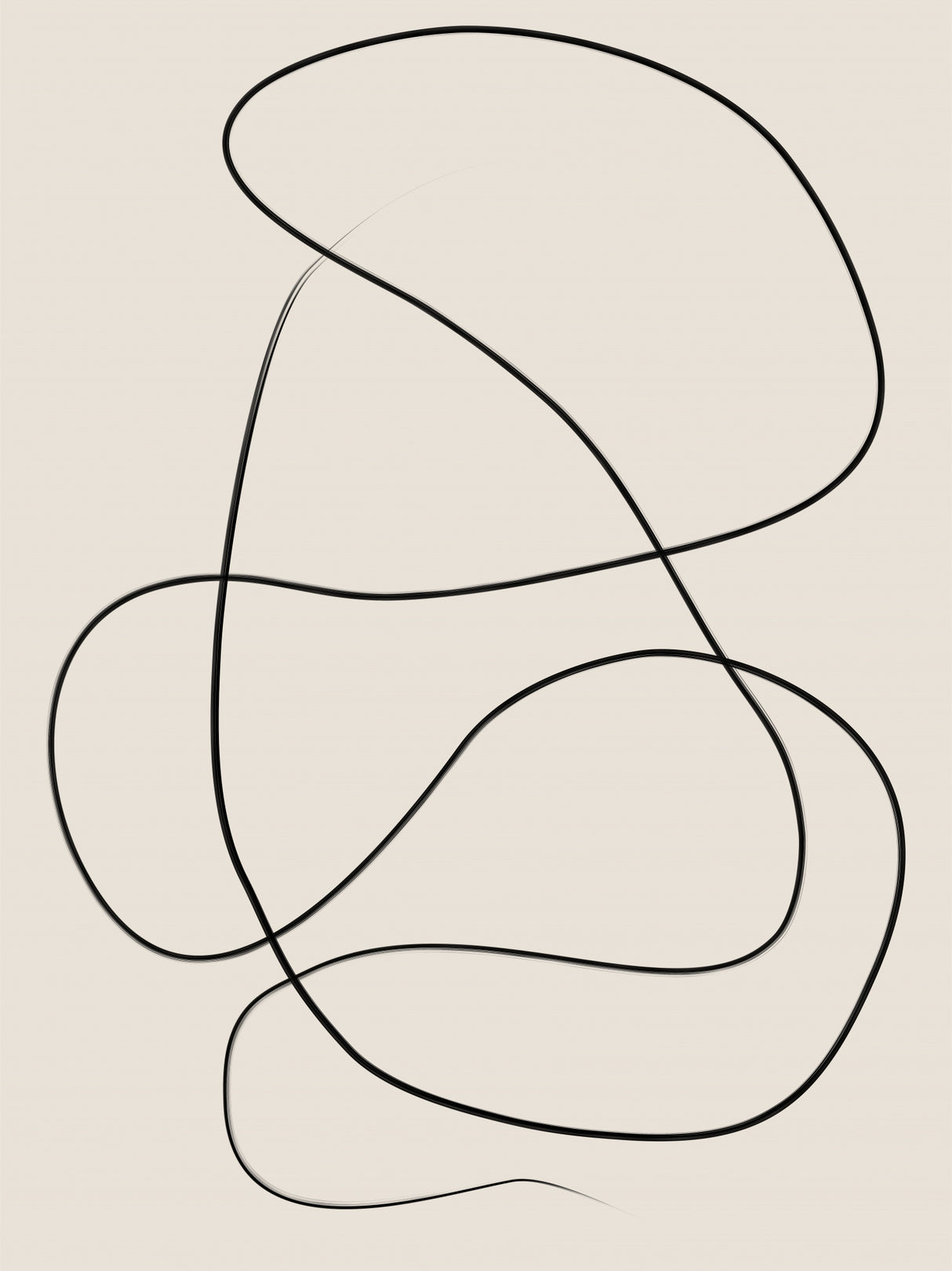 Swirling One Line Art Poster och Canvastavla