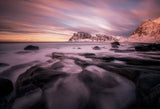 Colorful Sunset from Lofoten Coastline Poster och Canvastavla