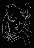 lineart_swan_black_vector_005 Poster och Canvastavla