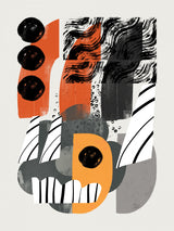 Abstract Shape Collage In Black Poster och Canvastavla