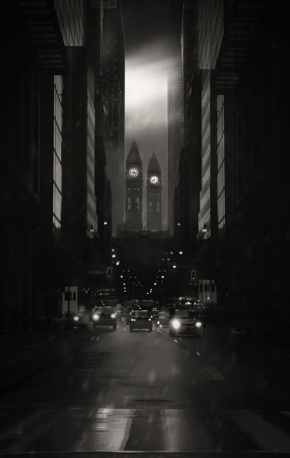 Nocturnal Cityscape Poster och Canvastavla