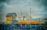 Harbor in the rain Poster och Canvastavla