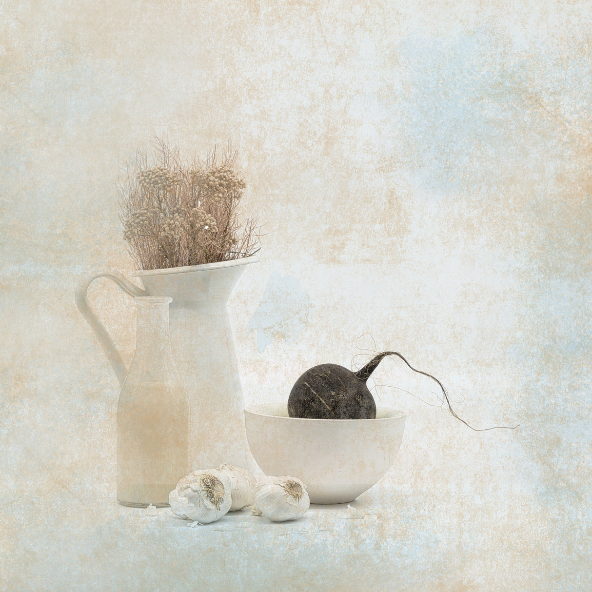 Soft impression with rammenas and milk Poster och Canvastavla