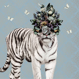 Spring Flower Bonnet On White Tiger Poster och Canvastavla