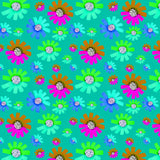 Fancy Florals Green Brown Lavender Green On Mint Poster och Canvastavla