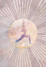 Pink Yoga Sun Rays Poster och Canvastavla