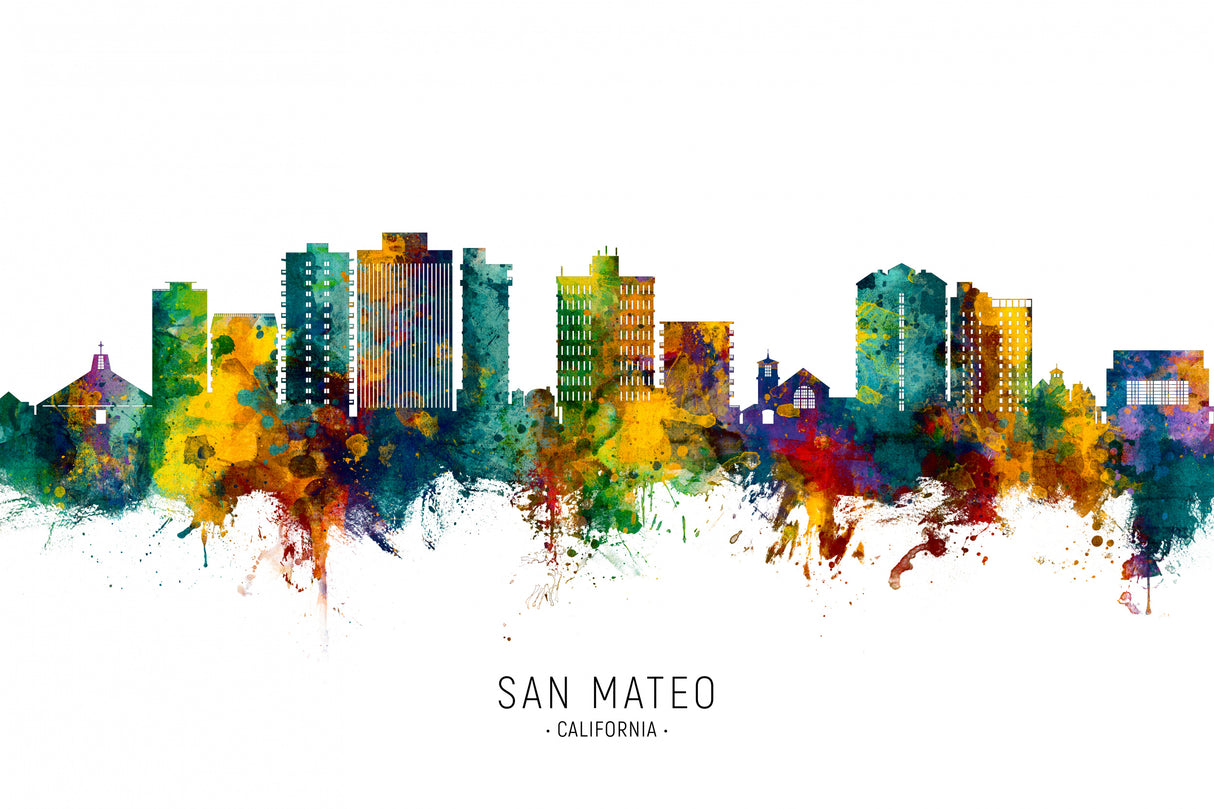 San Mateo California Skyline Poster och Canvastavla