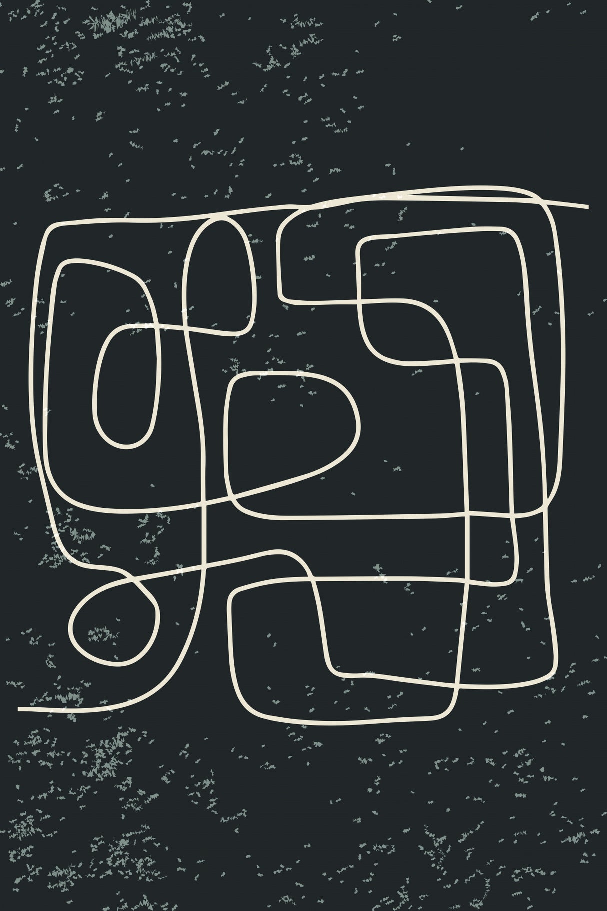 Black and White One Line #2 Poster och Canvastavla