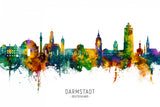 Darmstadt Germany Skyline Poster och Canvastavla