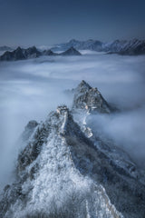 Jian Kou Great Wall in the clouds Poster och Canvastavla