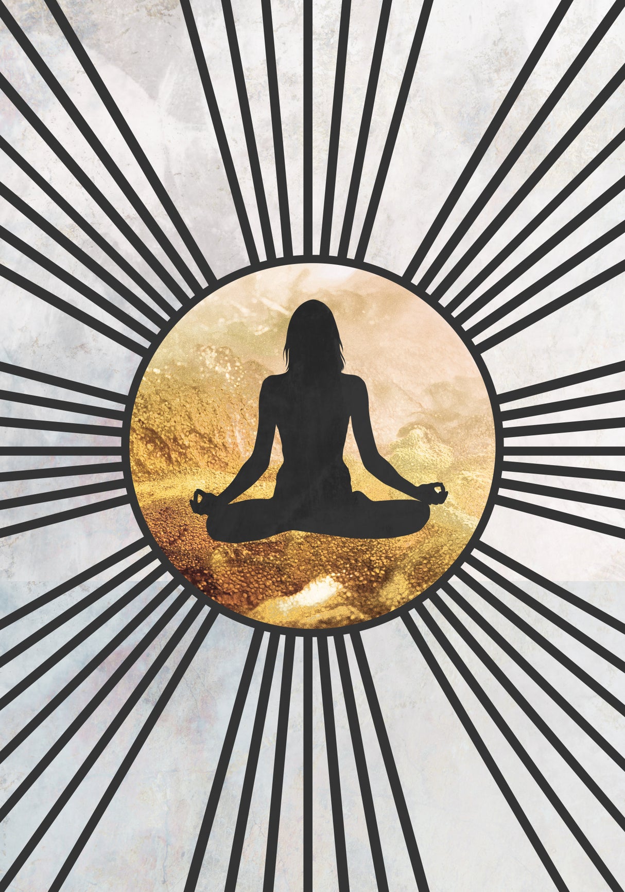 Black Gold Sun Yoga 7 Poster och Canvastavla