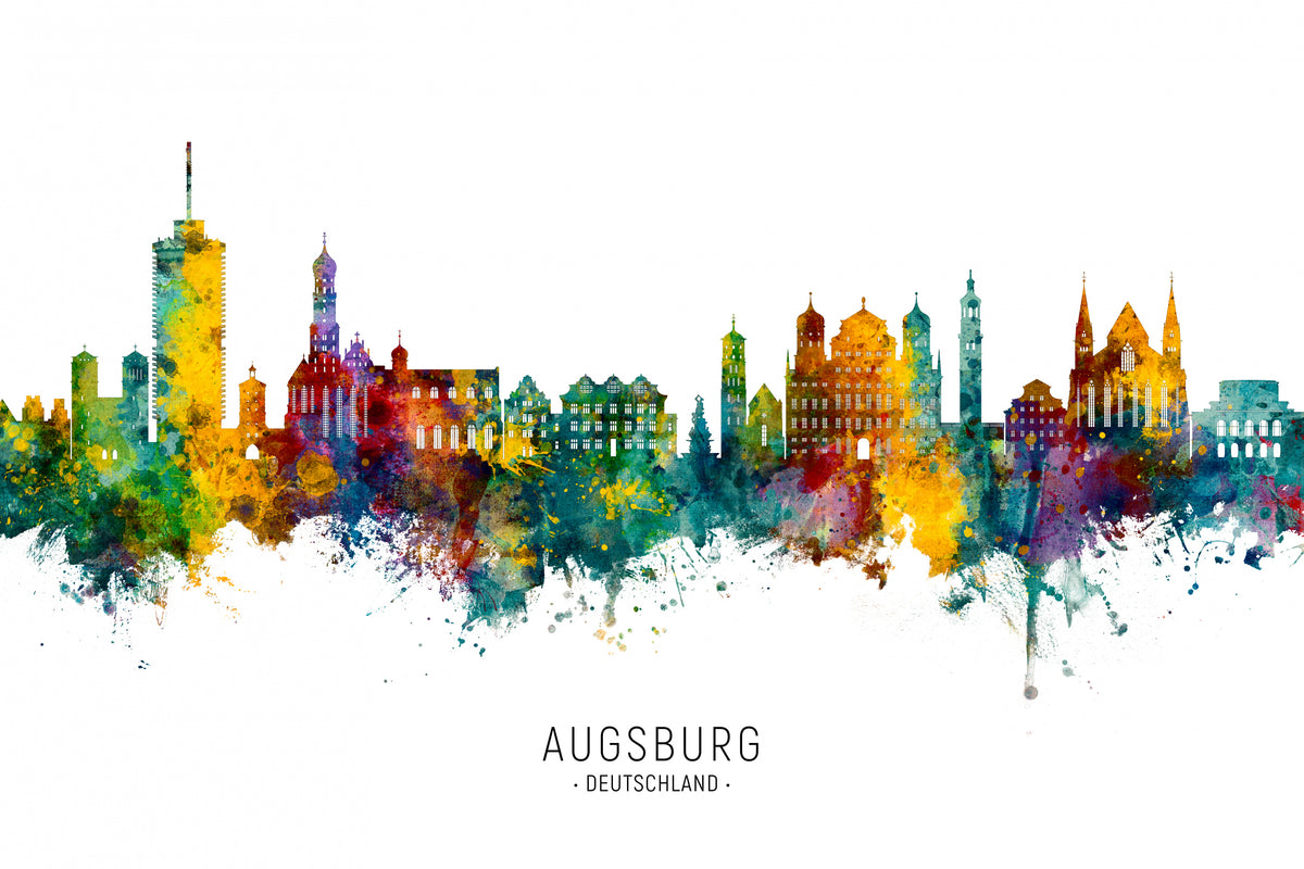 Augsburg Germany Skyline Poster och Canvastavla