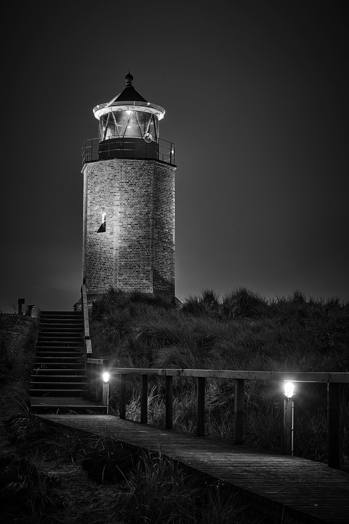 Lighthouse Kampen West at night Poster och Canvastavla