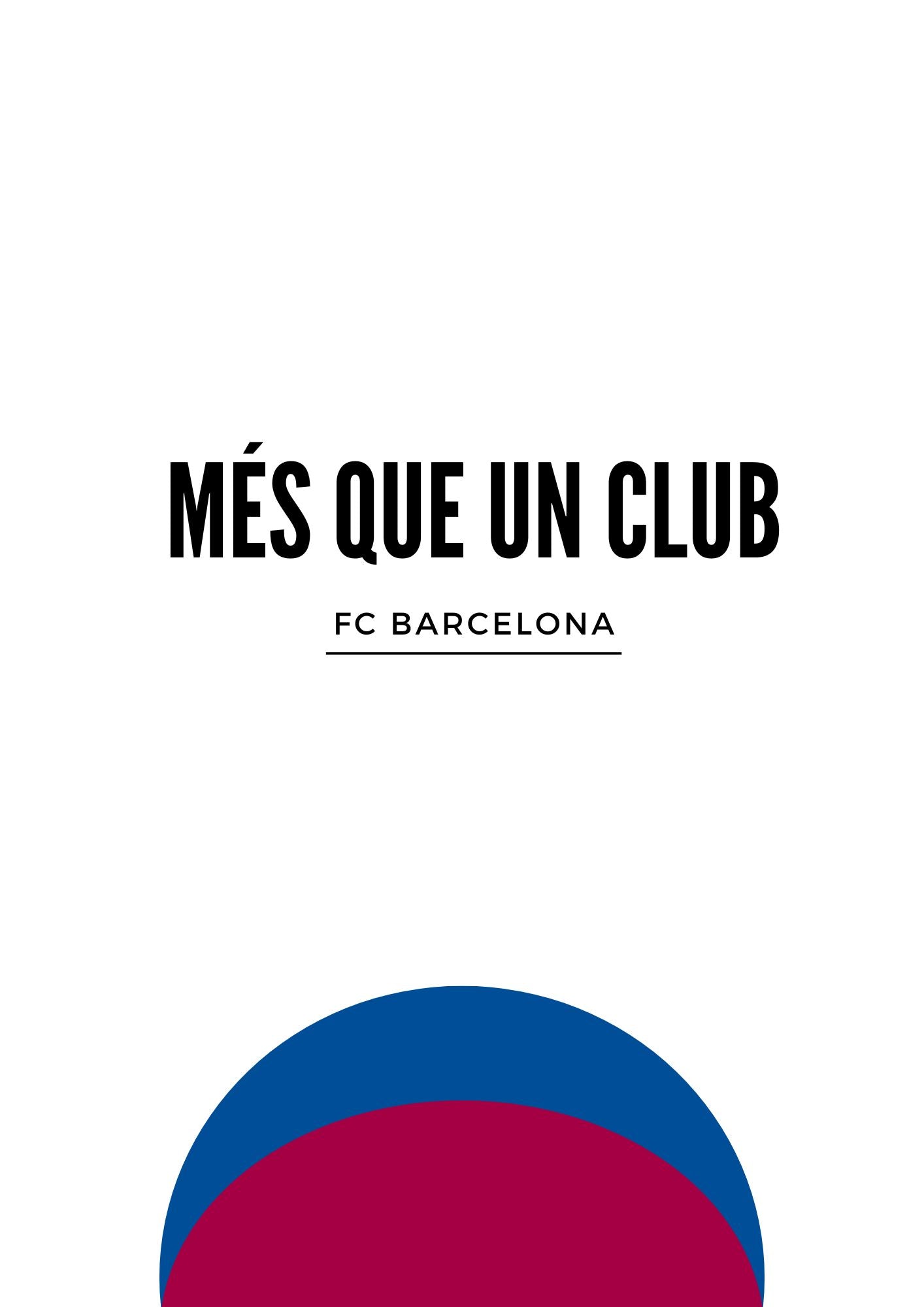 FC Barcelona Bluered Ball Poster