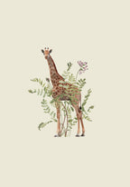 Floral giraffe Poster och Canvastavla