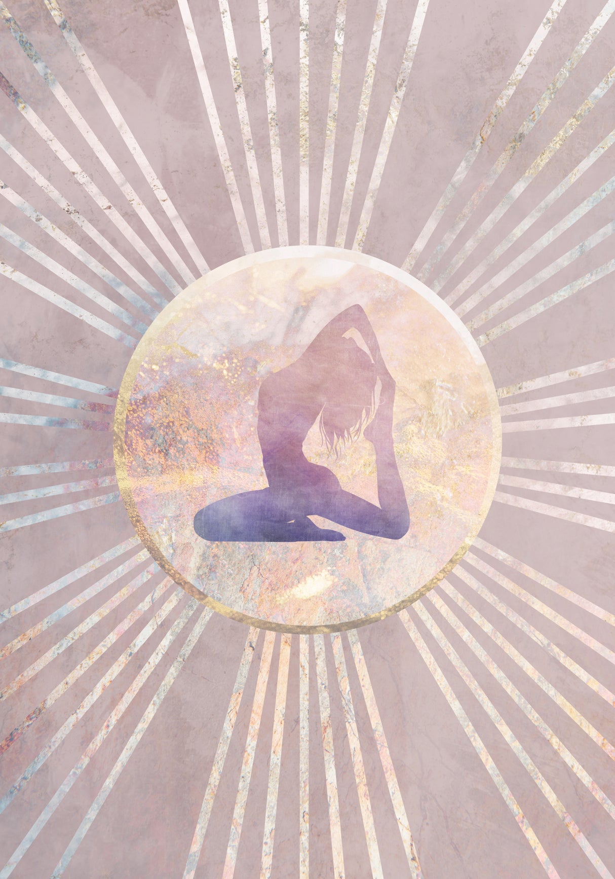 Sun Boho Yoga Pink 2 Poster och Canvastavla