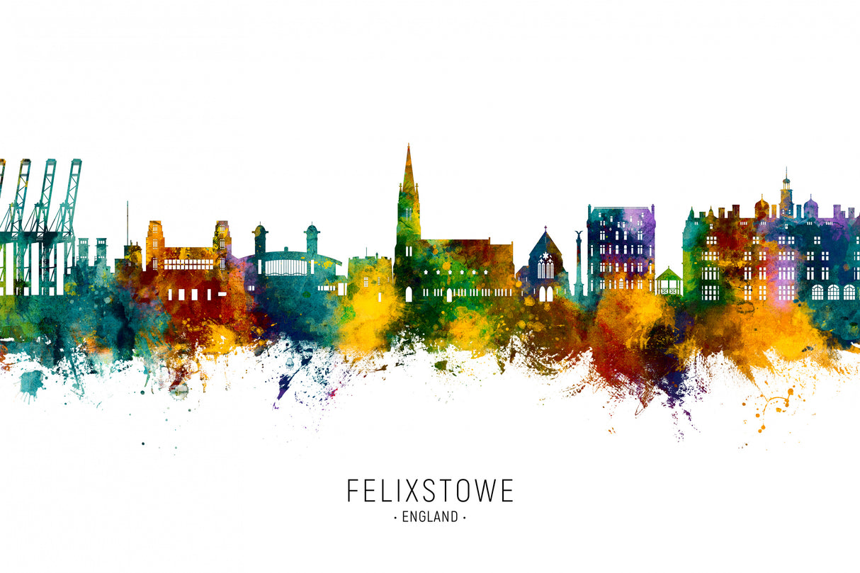 Felixstowe England Skyline Poster och Canvastavla