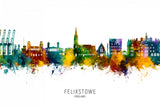 Felixstowe England Skyline Poster och Canvastavla