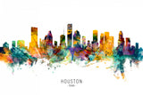Houston Texas Skyline Poster och Canvastavla